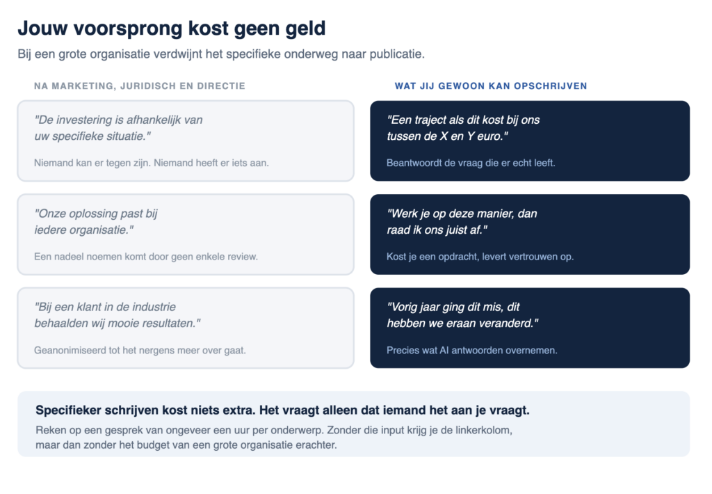 Voordelen mkb bedrijven als het gaat om seo tov corporate - handige infographic